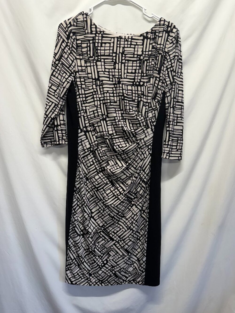 Lauren Ralph Lauren Black & White Dress Size 12 Fully Lined